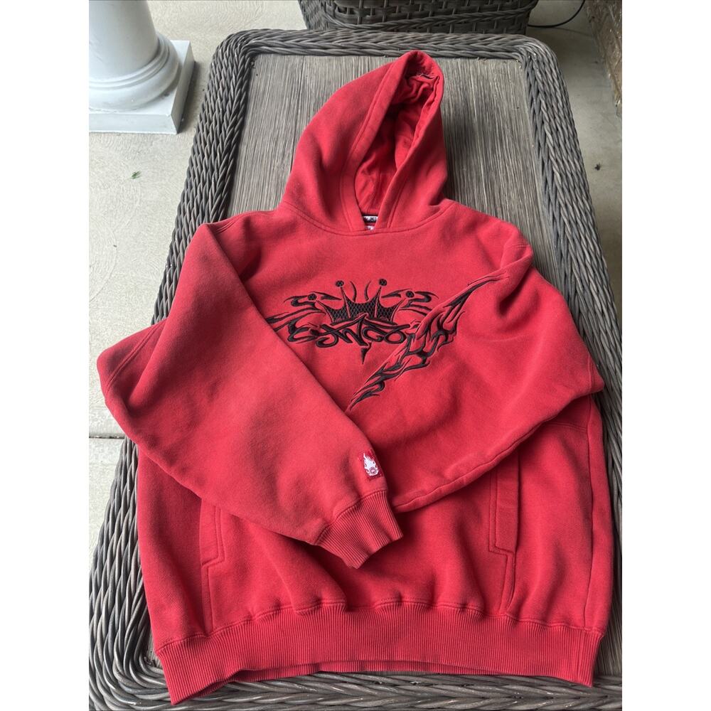 JNCO hoodie with flame sleeves youth large